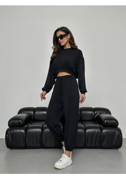 Siyah Modal Sweat Pantolon Takım