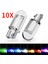 10 Parça Tarzı Mavi W5W Cam Muhafaza Cob Araba LED Ampul 6000K Beyaz Yeşil Mavi Kırmızı Kama Plaka Lambası Kubbe Işık Beyaz (Yurt Dışından) 5