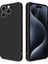 iPhone 15 Pro Için Ince Yumuşak Likit Silikon Tampon Telefon Kılıfı - Siyah (Yurt Dışından) 1