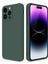 iPhone 14 Pro Max Için Ince Yumuşak Likit Silikon Tampon Telefon Kılıfı - Gece Yeşili (Yurt Dışından) 1