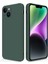 iPhone 14 Plus Için Ince Yumuşak Likit Silikon Tampon Telefon Kılıfı - Gece Yeşili (Yurt Dışından) 1