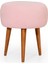 Lovely Mod Ahşap Ayak Teddy Puf Pembe 1
