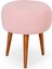 Lovely Mod Ahşap Ayak Teddy Puf Pembe 2