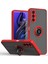 Tecno Pova 3 Için Yüzük Stand Mat Sert Silikon Telefon Kılıfı - Kırmızı (Yurt Dışından) 1