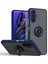 Tecno Pova 3 Için Yüzük Stand Mat Sert Silikon Telefon Kılıfı - Mavi (Yurt Dışından) 1