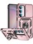 Samsung Galaxy S23 Fe Için Halka Ayaklı ve Kayar Kamera Kapaklı Telefon Kılıf - Rose Gold (Yurt Dışından) 1