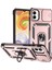 Samsung Galaxy A05 Için Halka Ayaklı ve Kayar Kamera Kapaklı Telefon Kılıf - Rose Gold (Yurt Dışından) 1