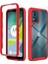 Motorola Moto E13 Için Hibrit Bumper Tam Koruma Telefon Kılıfı - Kırmızı (Yurt Dışından) 1