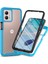 Motorola Moto G53 Için Yerleşik Ekran 360 Tam Koruma Telefon Kılıfı - Mavi (Yurt Dışından) 1