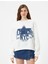 Oversize Sweatshirt Yıldız Baskılı Bisiklet Yaka Uzun Kollu 3