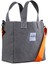 M Bag Kadın Gri Kanvas Turuncu Omuz Askılı Tote Bag Çanta 3