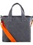M Bag Kadın Gri Kanvas Turuncu Omuz Askılı Tote Bag Çanta 4