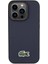 iPhone 15 Pro Max Kılıf Lacoste Orjinal Lisanslı Pu Pike Desenli Ikonik Timsah Dokuma Logo Lacivert 3