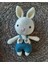 Hoşgeldin Bebek Yenidoğan Isimli Emzik Zinciri Askısı Hediye Seti Amigurumi Mini Tavşan Mavi 5