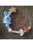 Isme Özel Ahşap Bebek Emzik Zinciri Amigurumi Tavşan Mavi Yenidoğan Isimli Emzik Askısı 1