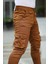 Slim Fit Körüklü Cep Paça Lastikli Esnek Kumaş Erkek Kargo Pantolon 3