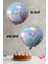 Yuvarlak Unicorn Temalı Folyo Balon Çift Taraflı Unicorn Konsept Balon 45CM 1