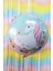 Yuvarlak Unicorn Temalı Folyo Balon Çift Taraflı Unicorn Konsept Balon 45CM 4