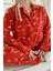 Turunç Tane Desenli Önden Düğmeli Peluş Polar Pijama Takımı 4