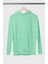 Unisex Basic Su Yeşili Oversize 3 Iplik Kışlık Pamuklu Sweatshirt 5