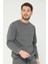 Antrasit Gri Bisiklet Yaka Sweatshirt 3 Iplik Şardonlu (%100 Pamuk) 1