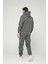 Antrasit Gri Kapşonlu Sweatshirt 3 Iplik Şardonlu (%100 Pamuk) 2
