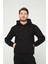 Siyah Kapşonlu Sweatshirt 3 Iplik Şardonlu (%100 Pamuk) 1