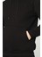 Siyah Kapşonlu Sweatshirt 3 Iplik Şardonlu (%100 Pamuk) 3