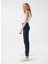 Yüksek Bel Dar Paça Mom Fit Koyu Mavi Kadın Denim Pantolon 21007036 3