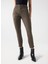 Yüksek Bel Slim Paça Cropped Fit Koyu Yeşil Kadın Denim Pantolon 21007052 2