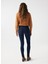 Orta Bel Skinny Paça Skinny Fit Koyu Mavi Kadın Denim Pantolon 21001382 4