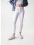 Yüksek Bel Skinny Paça Cropped Fit Beyaz Kadın Denim Pantolon 21000843 2