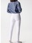 Yüksek Bel Skinny Paça Cropped Fit Beyaz Kadın Denim Pantolon 21000843 5