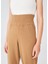 Yüksek Bel Dar Paça Kaşmir Karışım Fit Kadın Triko Pantolon Camel 5
