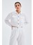 SANDAL TROUSER Bol Kesim Yazlık Muslin Kadın Kısa Pantolon Beyaz 4