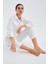 SANDAL TROUSER Bol Kesim Yazlık Muslin Kadın Kısa Pantolon Beyaz 5