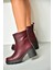 R654006503 Bordo Deri Kalın Topuklu Kadın Bot 4