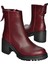 R654006503 Bordo Deri Kalın Topuklu Kadın Bot 5