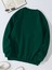 Kadın Oversize Bisiklet Yaka Basic Düz Sweatshirt 2