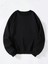 Kadın Oversize Bisiklet Yaka Basic Düz Sweatshirt 1