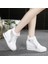 Kad In Kama Platformu Sneakers Kau Çuk Brogue Deri Yüksek Topuklu Bağcıkl I Ayakkabı Sivri Burun Yüksekliği Artan Sürüngen Beyaz Gümüş (Yurt Dışından) 1