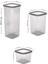 12'li Set Etiketli, Kırılmaz Kare Erzak Saklama Kabı Antrasit 4x 1.75LT- 1.2lt-0.5lt 2