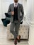 Erkek Kombinli Takım Elbise Kırlangıç Yaka Italyan Kesim Slim Fit Ceket Yelek Pantolon-Lacivert 1