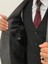 Erkek Kombinli Takım Elbise Kırlangıç Yaka Italyan Kesim Slim Fit Ceket Yelek Pantolon-Lacivert 3