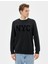 4SAM70004MK 999 Siyah Erkek Jersey Pamuk Sweatshirt 5