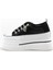 345-10 Kadın Kalın Taban Taşlı Sneaker Ayakkabı 4