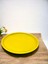 Tekli 51 cm Sarı Metal Yuvarlak Çay, Kahve, Pasta, Servis Tepsisi Dekoratif Sunum Tepsisi 2