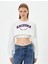 Crop Sweatshirt Baskılı Bisiklet Yaka Uzun Kollu 3