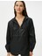 Spor Yarım Fermuarlı Kapüşonlu Sweatshirt Parlak Kumaş Cepli 3