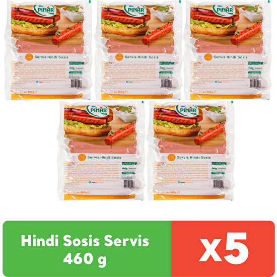 Pınar Hindi Sosis Servis 460 gr x 5 Adet